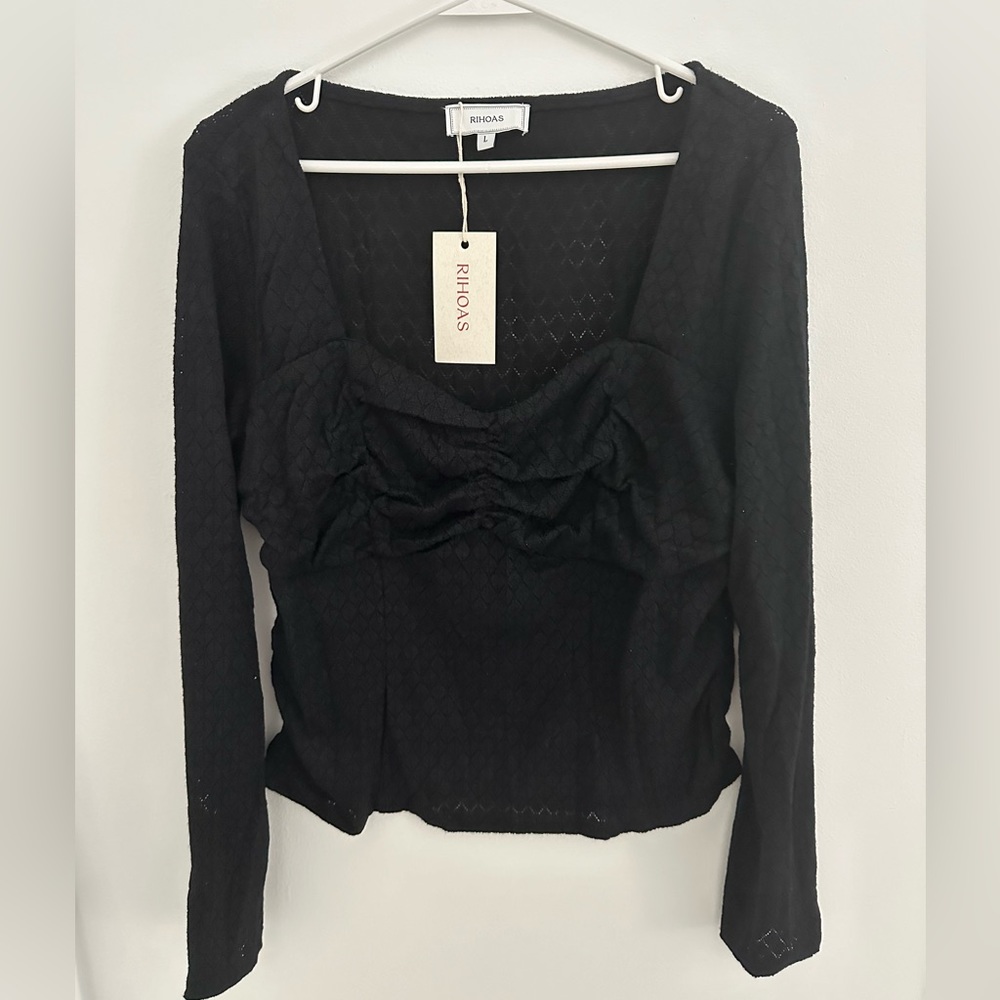 Sweetheart Neck Ruched Knit Top
